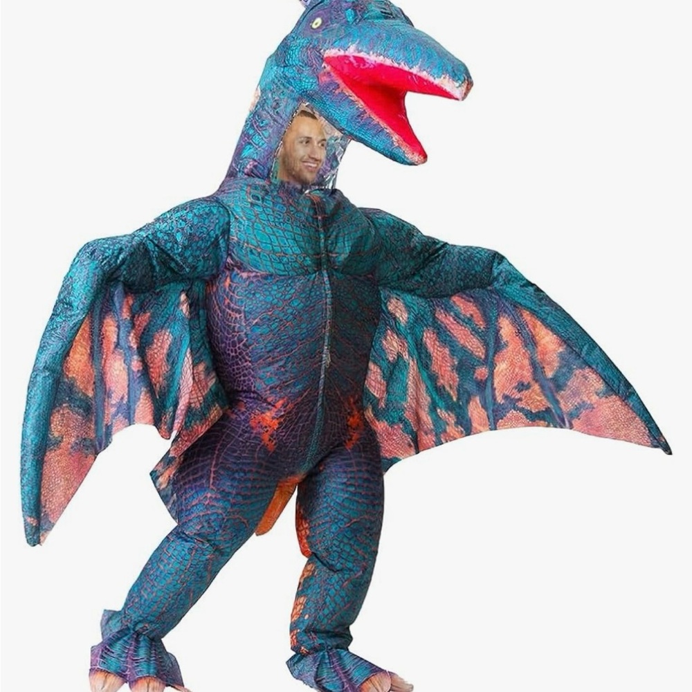 Adult Dinosaur Costume - Teal & Light Pink